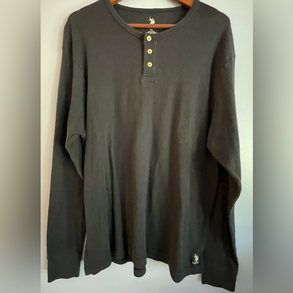 US Polo Assn Men’s Dark Navy Flannel Long Sleeve Shirt Size XL